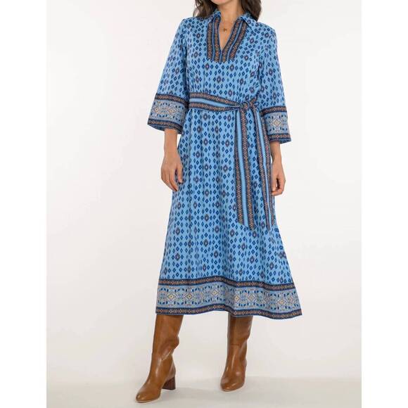 NEW ELIZABETH JAMES THE LABEL talia midi dress in calico